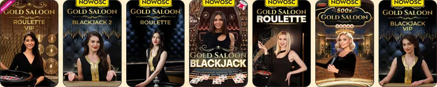 Stoły Gold Saloon w Vinyl Casino: ruletka i blackjack VIP z krupierkami