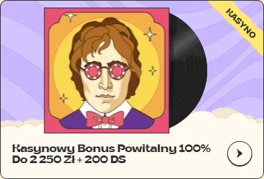 Okładka bonusu powitalnego Vinyl Kasyno 100% do 2 250 zł + 200 DS